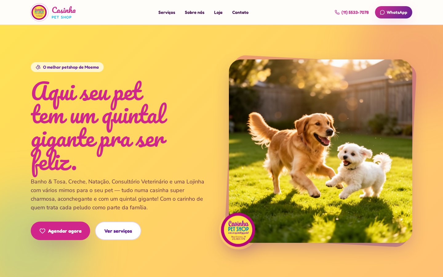 Preview do projeto Casinha Pet Shop