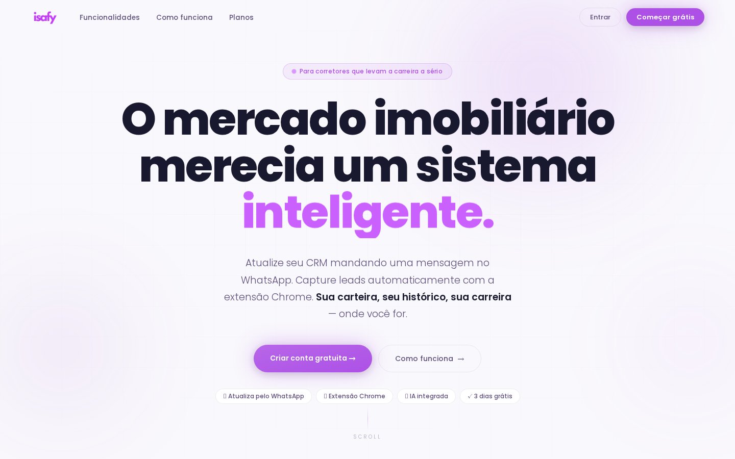 Preview do projeto Isafy